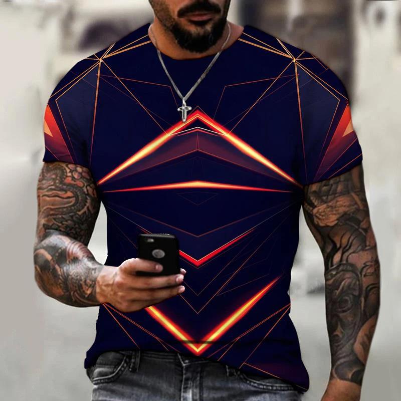 Chengyu Mode Hip Hop T-shirt Harajuku Street 3D Diamant Print Patroon Heren Zomer Vrije Tijd Sport Kleding Top Korte Mouw T-shirt XXXL