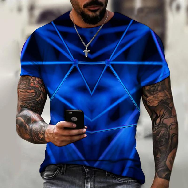 Chengyu Mode Hip Hop T-shirt Harajuku Street 3D Diamant Print Patroon Heren Zomer Vrije Tijd Sport Kleding Top Korte Mouw T-shirt XS