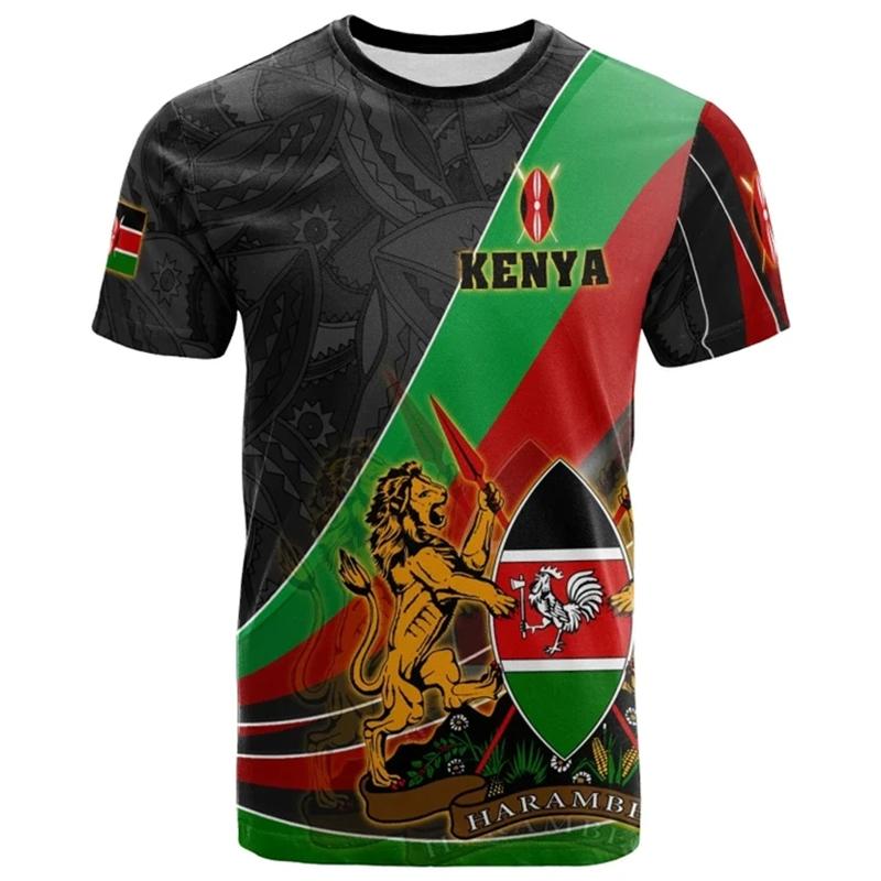 Xuhaijian02 Kenia Kaart Vlag 3D Geprint T-shirt Voor Heren Kleding Nationaal Embleem Grafische T-shirts Afrika Land T-shirt Jongen Jersey Mannelijk T-shirt XL