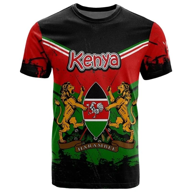 Xuhaijian02 Kenia Kaart Vlag 3D Geprint T-shirt Voor Heren Kleding Nationaal Embleem Grafische T-shirts Afrika Land T-shirt Jongen Jersey Mannelijk T-shirt XXXL