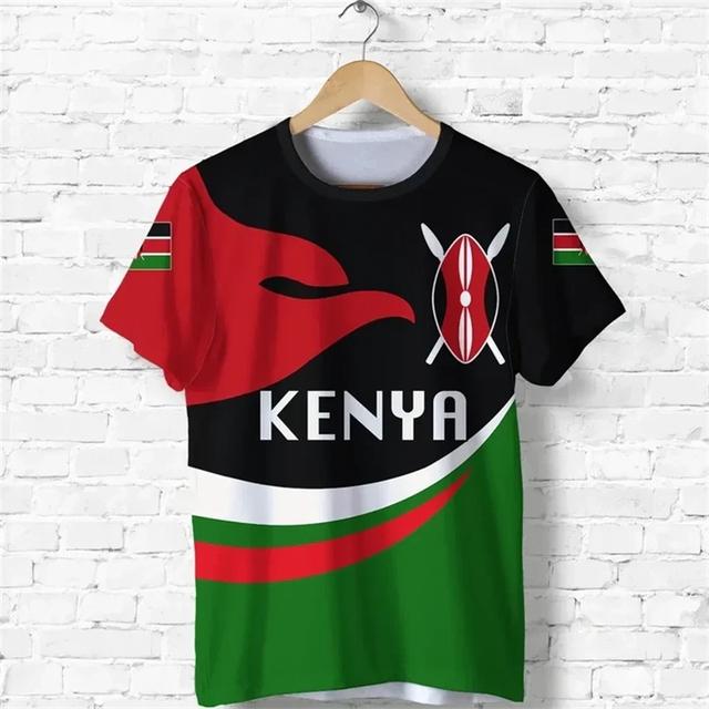 Xuhaijian02 Kenia Kaart Vlag 3D Geprint T-shirt Voor Heren Kleding Nationaal Embleem Grafische T-shirts Afrika Land T-shirt Jongen Jersey Mannelijk T-shirt XXXL