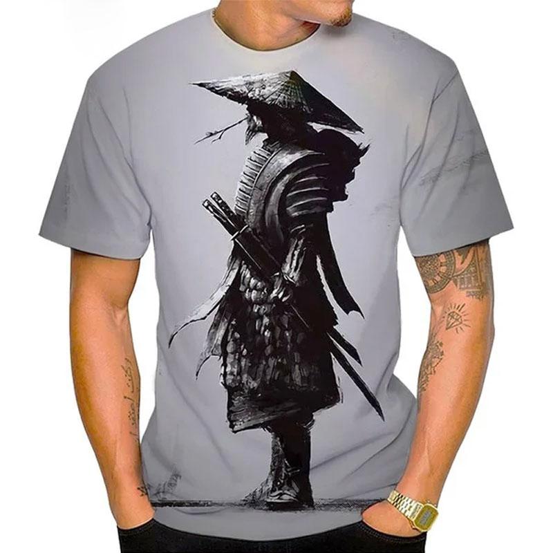 Xuhaijian02 Zomer Japanse Ninja Patroon 3D Afdrukken T-shirt Nieuwe Samurai Sakura Heren O-hals Top Gepersonaliseerde Mode Trend Casual Kleding 6XL