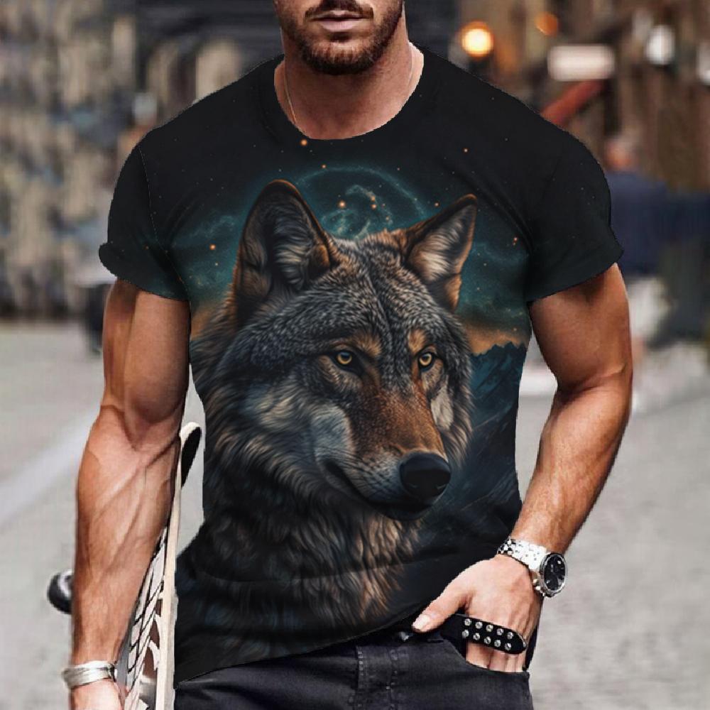 Xr 01 Wolf T-shirt 3d Digitaal Dierenprint Grafisch camisa hombre Casual Tees Korte Mouwen Comfortabele Pullover Tops Herenkleding L