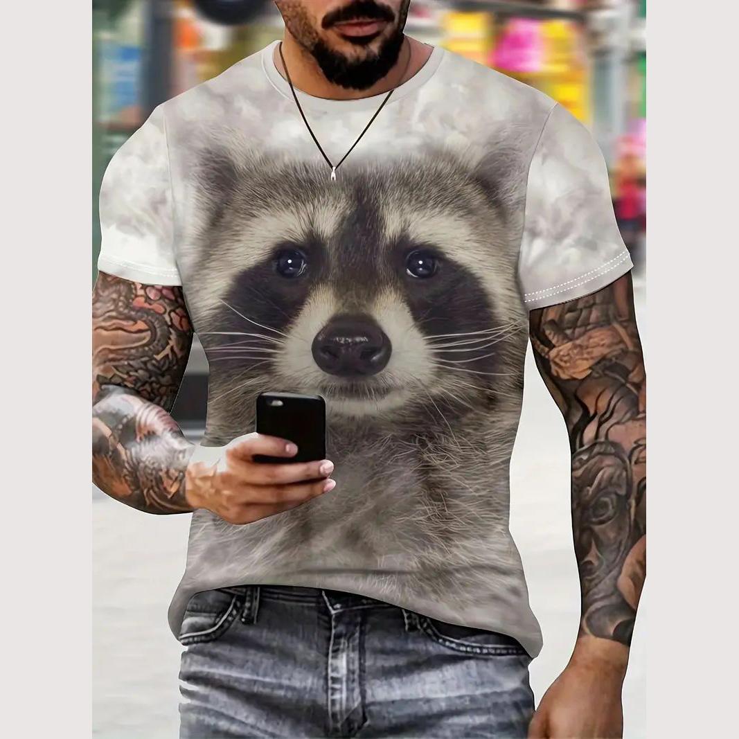 ETST WENDY 05 Zomer dieren T-shirt voor heren 3D kattenpatroon print T-shirt Casual korte mouw T-shirt Mode heren oversized kleding Streerwear 6XL