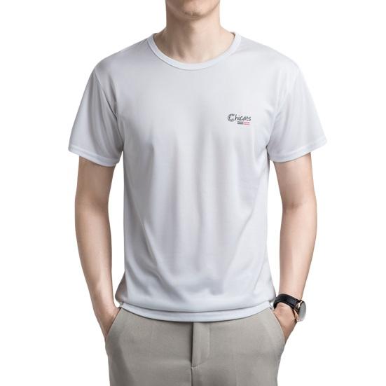 NovaNet Zomer Heren T-shirt Mesh Dun Snel drogend Ronde Hals Korte Mouwen O Hals Pure Kleur Rekbaar Sport Dagelijks Draagbaar Top M wit