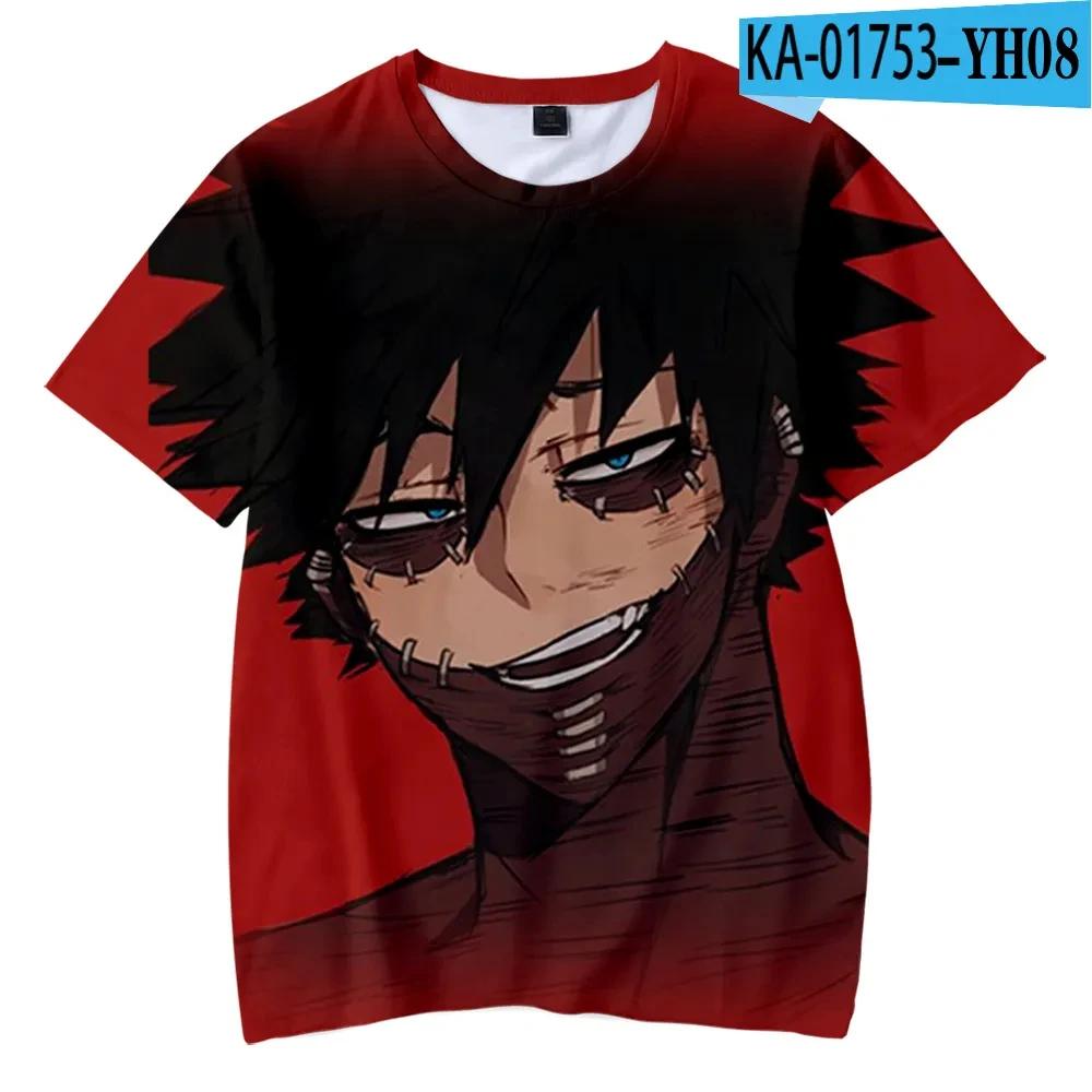 ETST 011 My Hero Academia Dabi 3D Print Man Casual Fashion O Neck T-shirts Korte Mouw Pullover Zomer Oversized Unisex Kleding XS