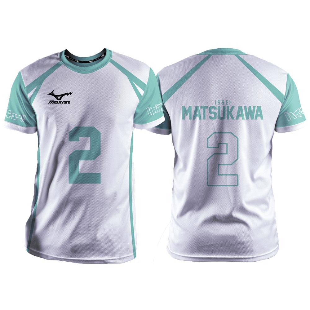 Laoxu Haikyuu Aoba Johsai Wit Cartoon Anime Cosplay Heren Jersey Zomer Korte Mouw Kinderen Tee Tops 2024 Mode Dames T-shirt M blauw