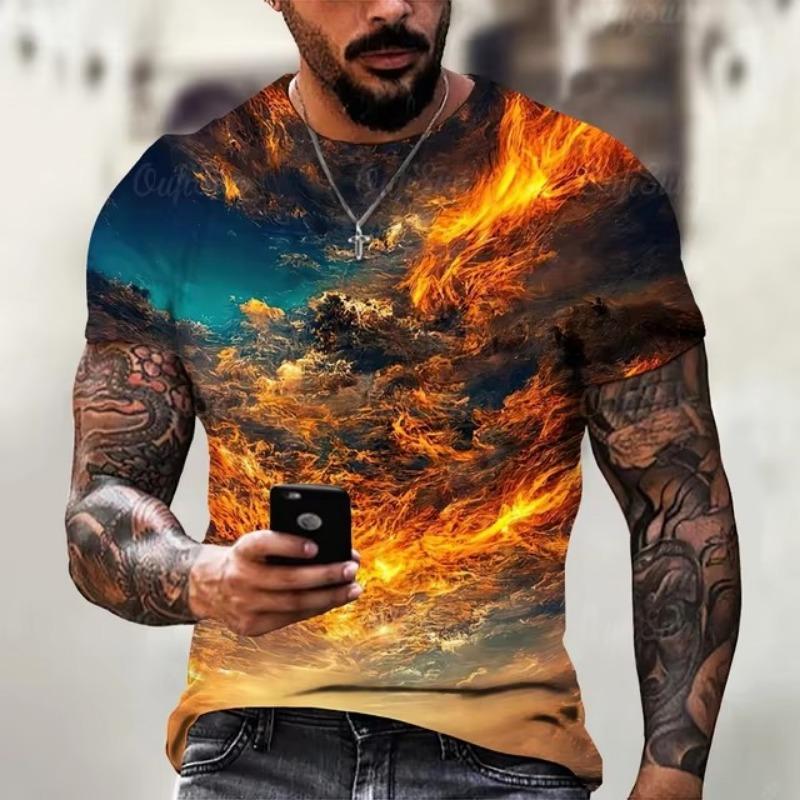 BOLIV MODA Heren T-shirt Snel drogende tops Zomermode Straat Korte mouw T-shirts 3D grafische print T-shirts Oversized herenkleding 3XL