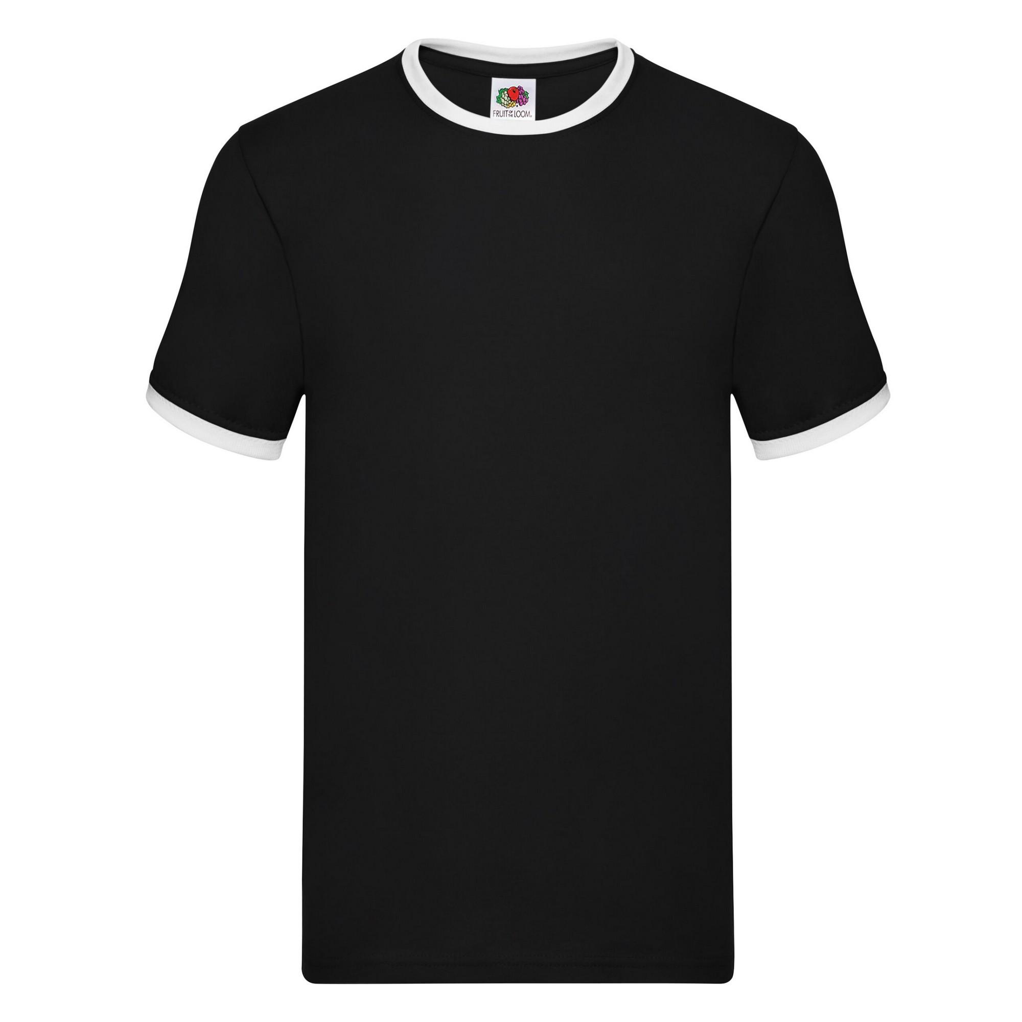 Fruit Of The Loom Heren Ringer Contrast T-shirt L