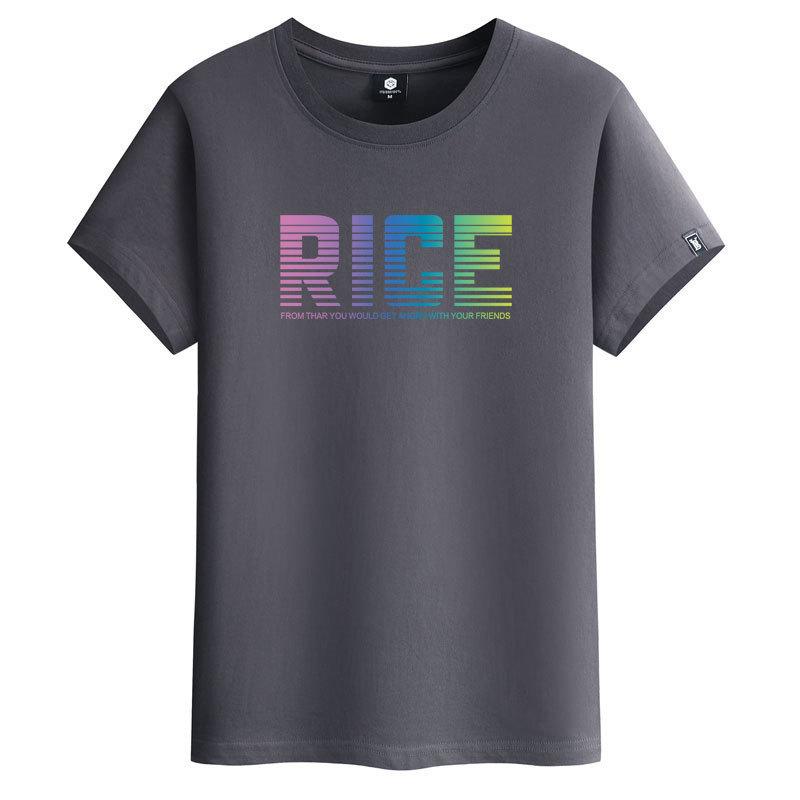 QICED Zomer T-shirt met korte mouwen Heren O-hals Trend Ondershirt XXXXXXL grijs