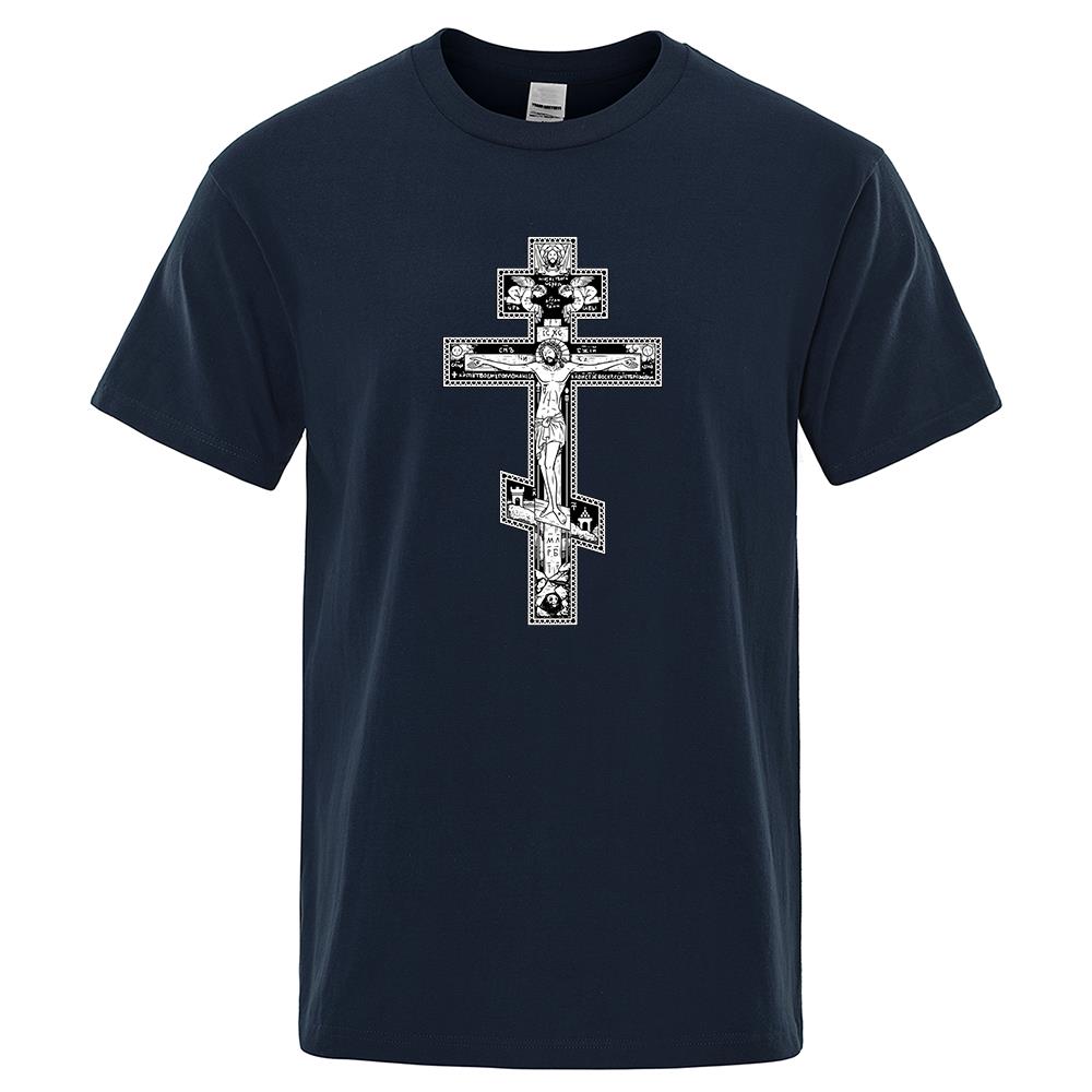 Hoodie Suit Clothing Gothic Donkere Stijl Orthodox Kruis Jezus Kleine Engel Herenkleding Mode Katoen Los T-shirt Patroon Zomerkleding L