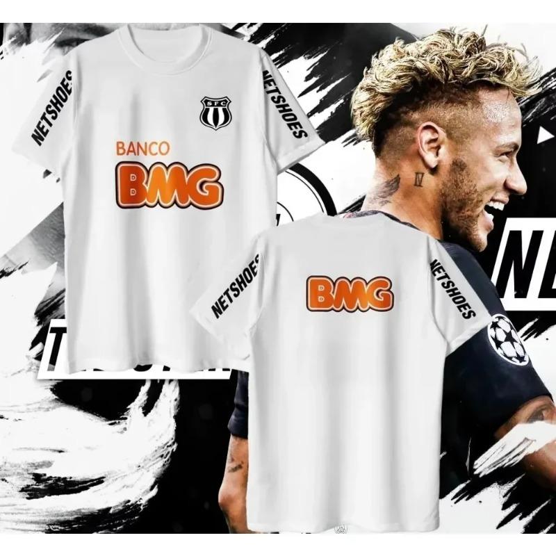 Haijian03 Klassiek Retro Santos Voetbalshirt 11 Santossi Neymar Heren Buitensporten Plus Size 3D Geprint Plus Size Sneldrogend T-shirt L