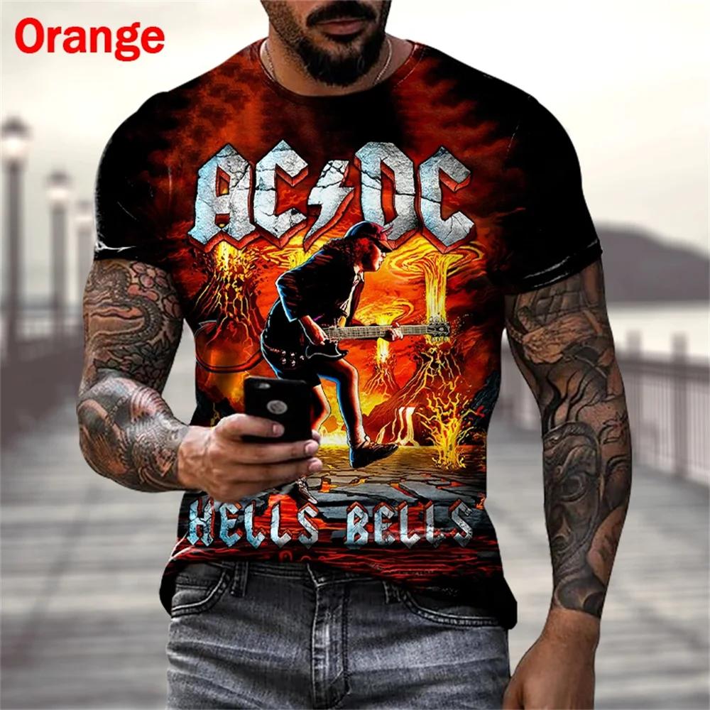 Etst 003 Nieuwe Persoonlijkheid Mode Grafisch T-shirt Rock ACDC Muziek Mannen/Vrouwen Print T-shirts Hip Hop 3D Korte Mouw Casual Shirt Tees Tops XL