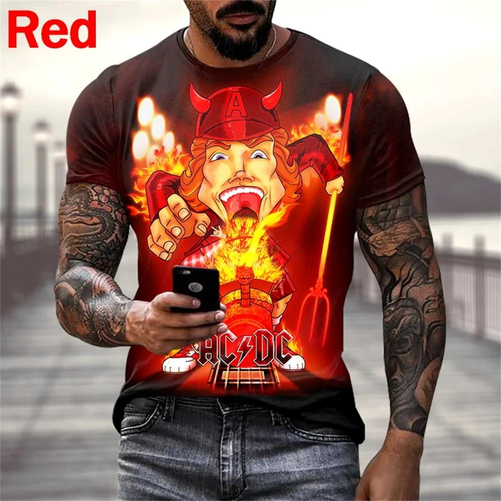 Etst 003 Nieuwe Persoonlijkheid Mode Grafisch T-shirt Rock ACDC Muziek Mannen/Vrouwen Print T-shirts Hip Hop 3D Korte Mouw Casual Shirt Tees Tops XL