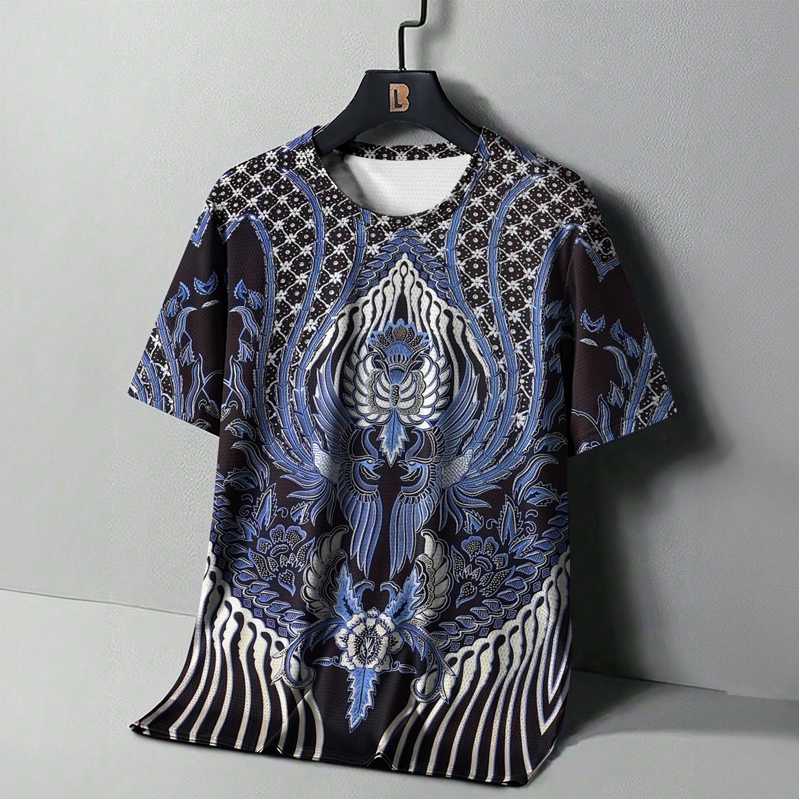 Bobby 2 Vintage heren T-shirt Etnische print Casual Korte mouw Zomer Ronde hals Streetwear Heren Losse sweatshirt Ademende herenkleding 4XL