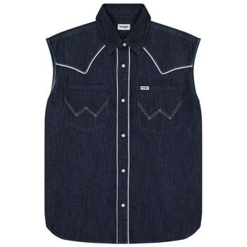 Wrangler Overhemd  112362615 SLEEVELESS-DENIM DARK