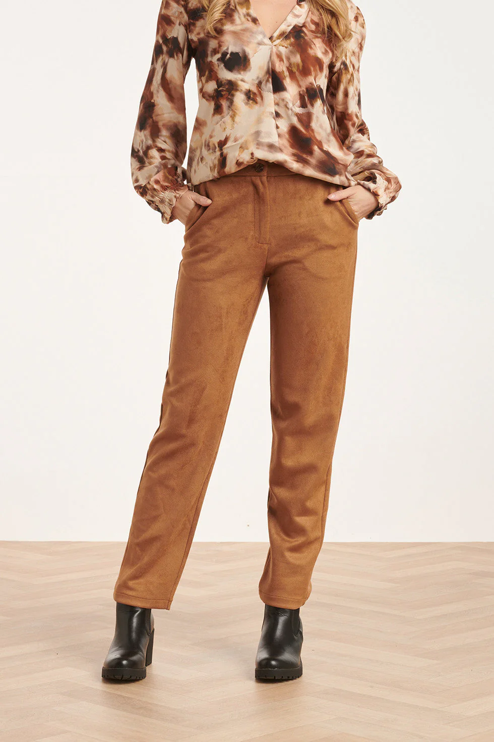 Smashed Lemon 24597 suède aangesloten broek |