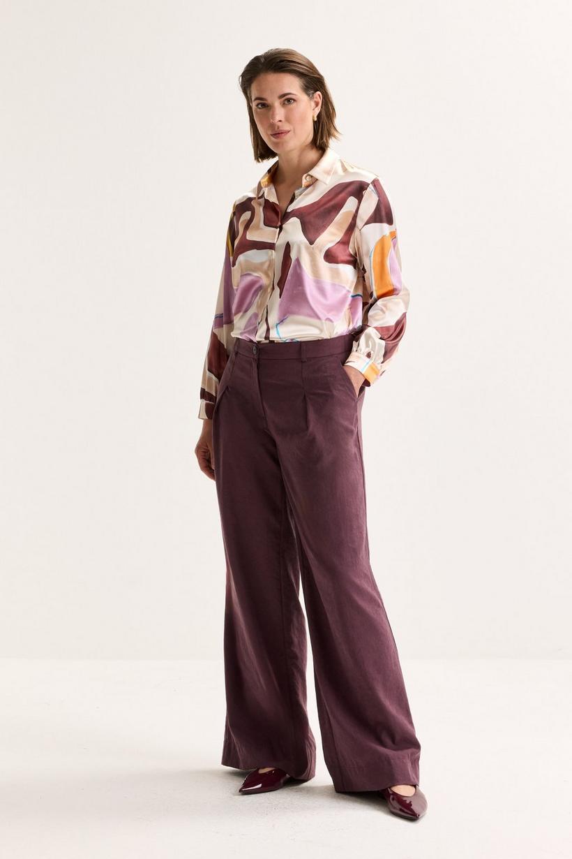 Mayerline Wijde Peachskin Broek Met Bandplooi