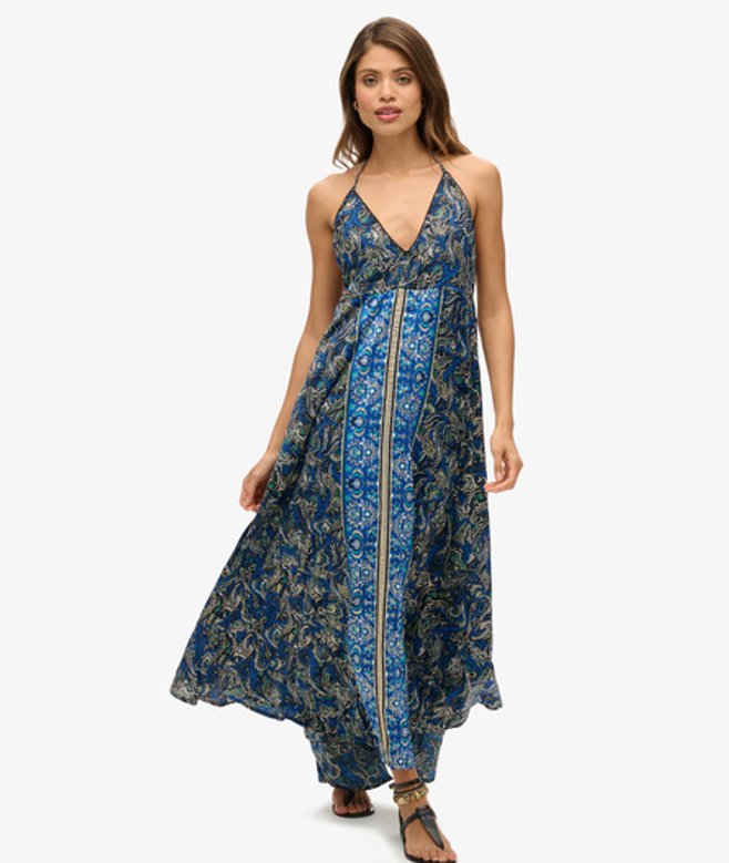 Superdry Maxi-jurk met Paisleyprint Blauw