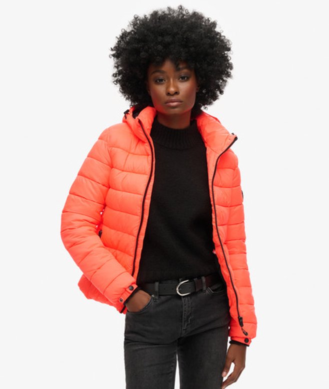 Superdry Klassieke Pufferjas met Capuchon Cream