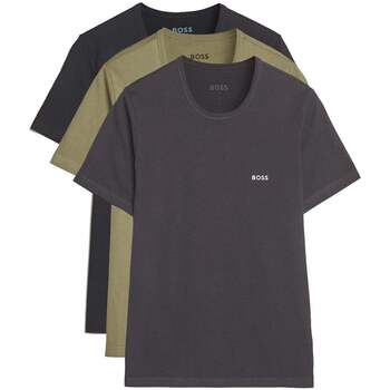 Boss T-shirt Korte Mouw  3 Pack Cotton T-Shirts Black/Dark Grey/Khaki Green