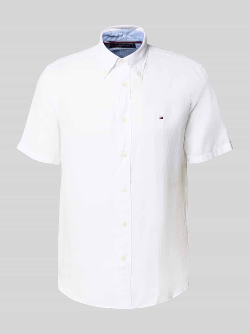 Tommy Hilfiger Overhemd met korte mouwen LINEN BLEND SOLID SS RF SHIRT