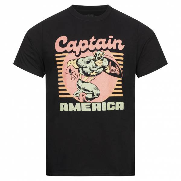 Lizenz Captain America Marvel 70s Retro Heren T-shirt FBMTS767BLK