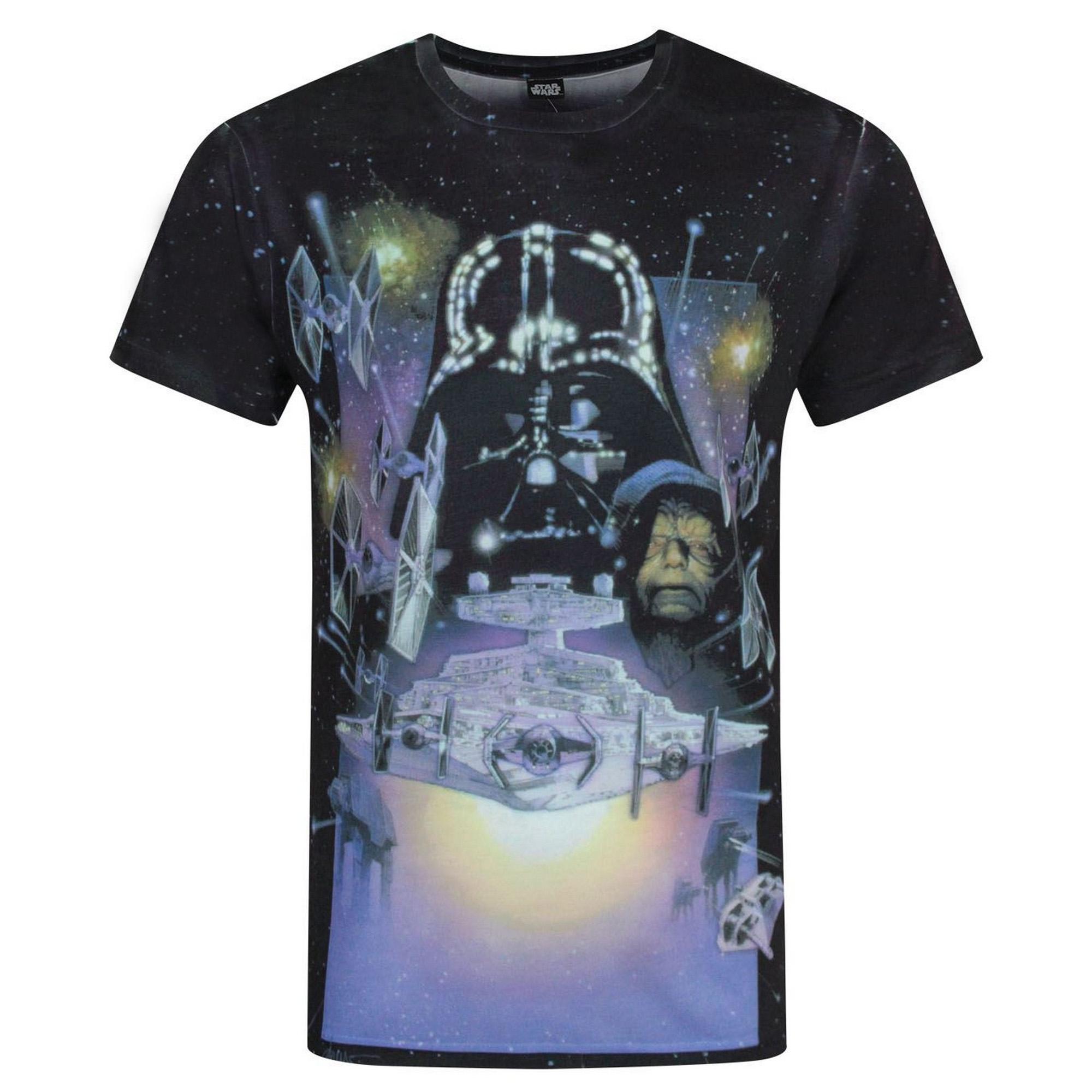 Star Wars Heren Empire Strikes Back sublimatie T-shirt XXL zwart