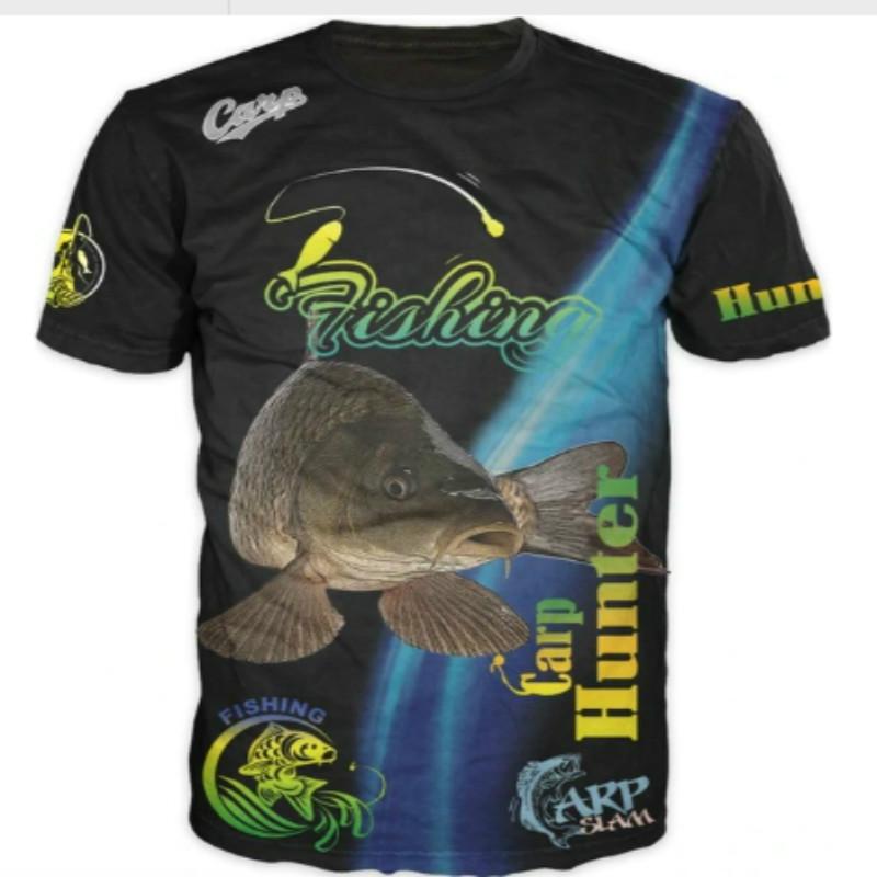 ETST 07 Zomer heren 3D Visprint T-Shirt Outdoor Vrije tijd Vissen Sneldrogend Ademend Oversized XXS-6XL Korte Mouw T-Shirt 6XL