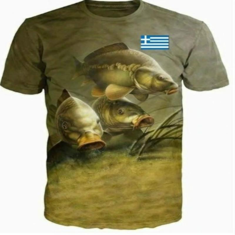 ETST 07 Zomer heren 3D Visprint T-Shirt Outdoor Vrije tijd Vissen Sneldrogend Ademend Oversized XXS-6XL Korte Mouw T-Shirt 6XL