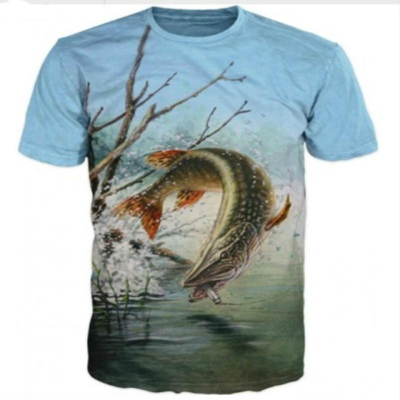 ETST 07 Zomer heren 3D Visprint T-Shirt Outdoor Vrije tijd Vissen Sneldrogend Ademend Oversized XXS-6XL Korte Mouw T-Shirt 4XL