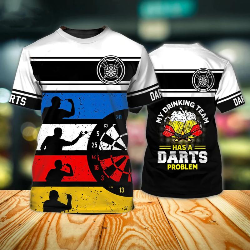 ETST WENDY 005 Heren T-shirt Dart Ronde Doel Print Zomer O-hals Korte Mouw Oversized Tops Tees Casual T-shirt Voor Mannen Straat Coole Kleding 6XL