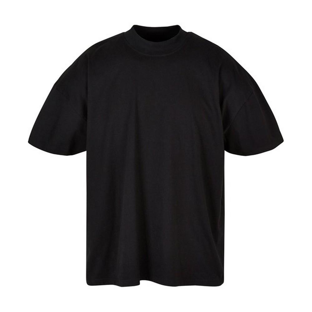 Build Your Brand Oversized T-shirt met oversized hals voor heren zwart