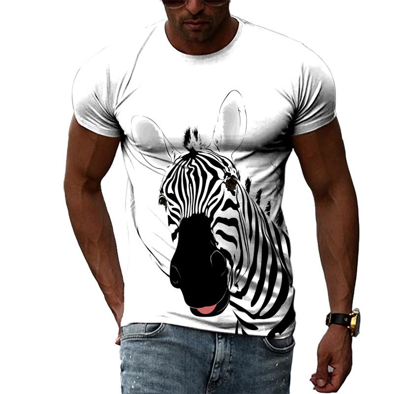 Baibao QIQI Zomer Mode Zebra T-shirt Originele Dier 3D Afdrukken Persoonlijkheid O-hals Hiphop Heren T-shirt Harajuku XXXL