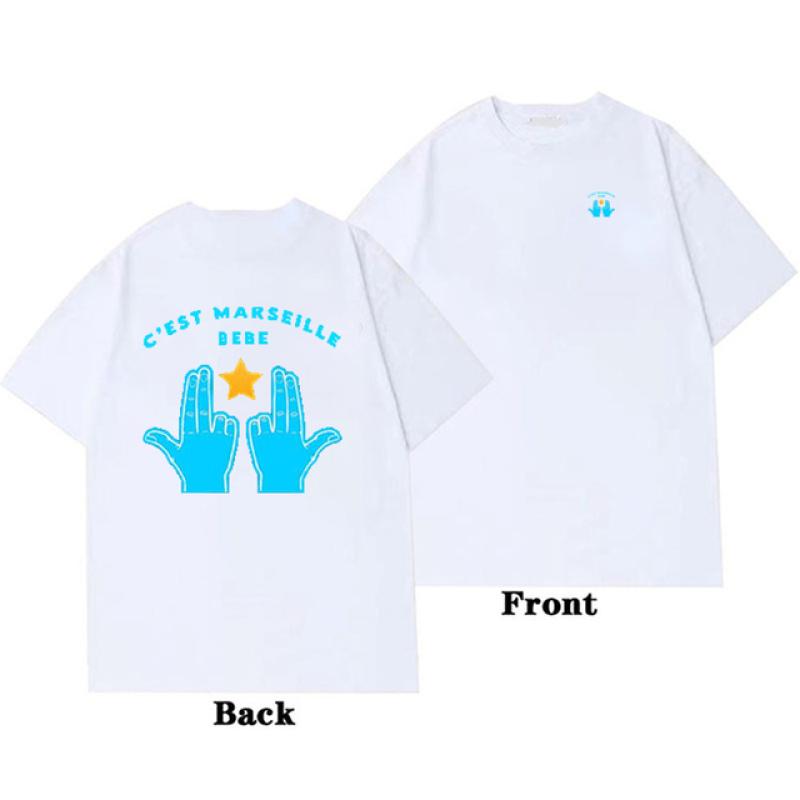Nihao C'est marseille bébé Katoenen T-shirt Fashion Casual Back Print Essentials Nieuwe Zomer Grafische Comfy Top Zwart Unisex Heren Dames Tee S