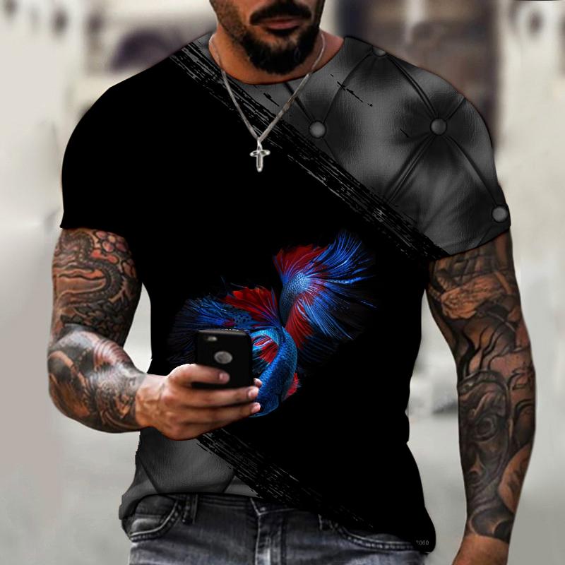 ETST 03 Lucky Clothing 3D-bedrukt T-shirt Street Fashion Trend Top Comfortabele vrijetijdskleding Lycra Polyester Materiaal Zomer Nieuwe top 6XL