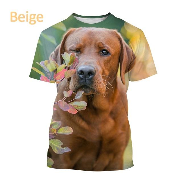 Baibao QIQI Nieuwe mannen Grappige Casual Hond 3D Korte mouwen T-shirt Harajuku Stijl Huisdier Print Top Leuke Dier labrador Retriever T-shirt XXL