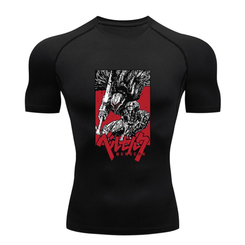 Kukebang Anime Berserk Guts heren compressieshirt Fitness Sport Running Tight Gym T-shirts Tops Tee Zomer S