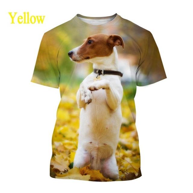 Baibao QIQI Dier Jack Russell Terrier Hond 3D Gedrukt Heren T-shirt Unisex Casual Leuke Hond Print Harajuku Stijl Streetwear Pullover Top XXL