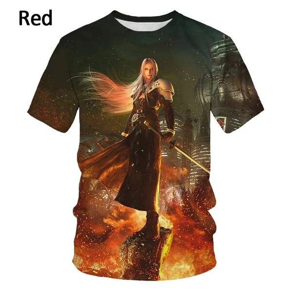 Xin nan zhuang Nieuwe Mode Heren Final Fantasy VII Fun 3D Gedrukt T-shirt Casual Harajuku Oversize Korte Mouwen Y2K Kleding L