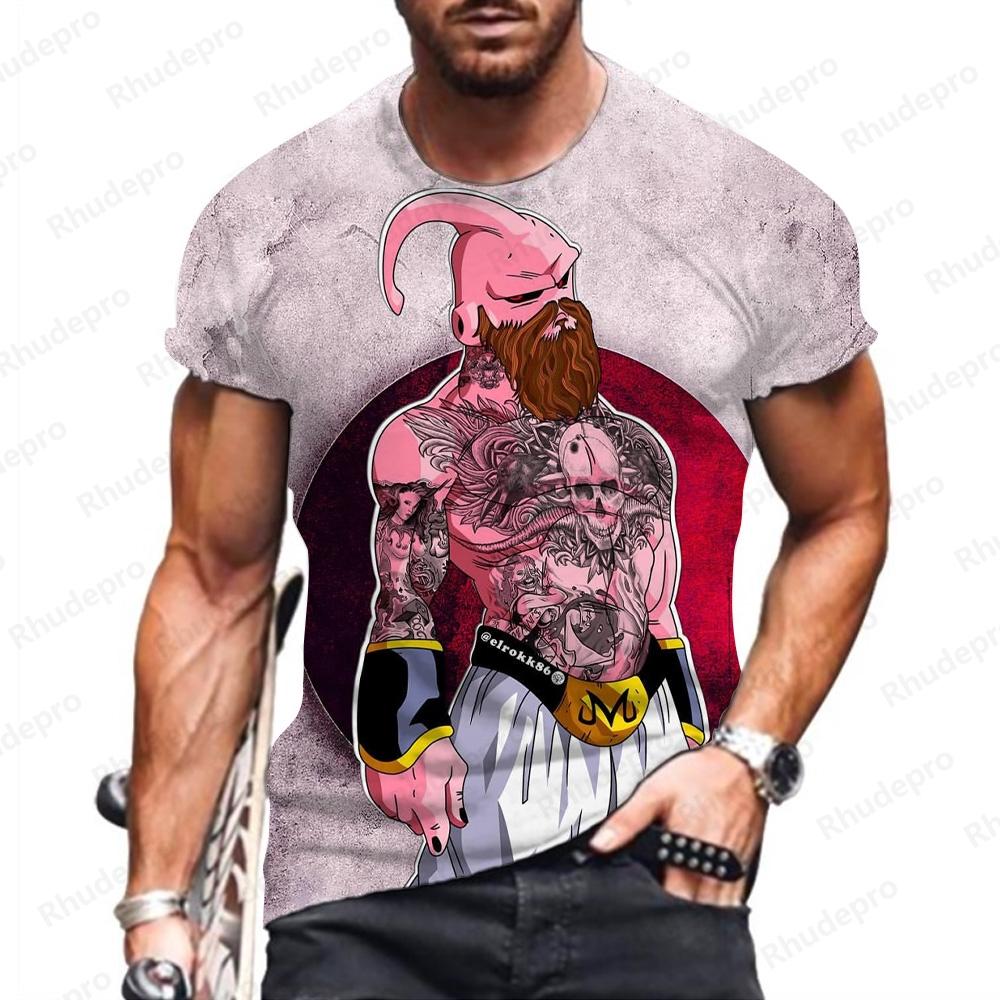 Baibao QIQI Korte Mouw Heren T-shirt Dragon Ball Z Mode Heren T-shirt Trend Tops Kleding Nieuw 2024 Shirts Vegeta Goku Oversized Y2k Anime XXS