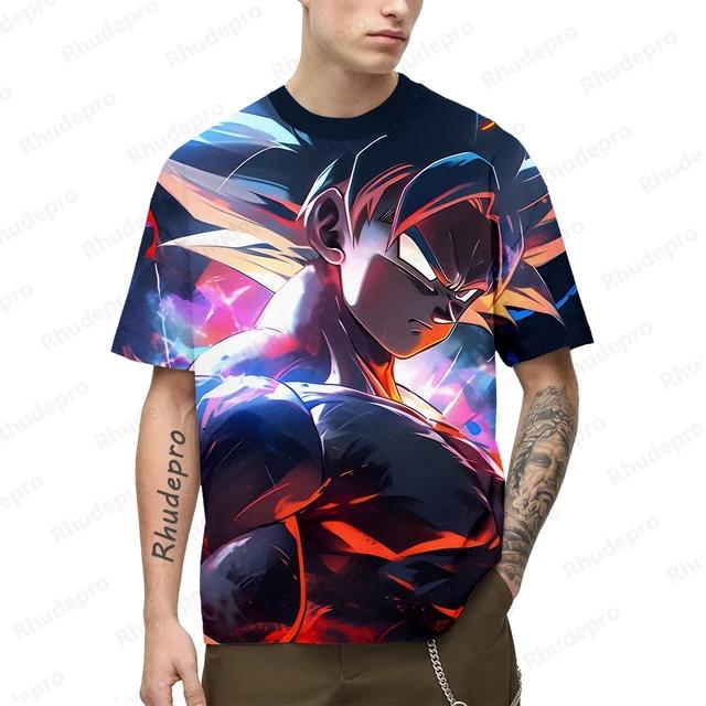 ETST 009 Zomer Nieuw 2024 Hot Men Japan Anime Goku All Over 3D Print Cosplay Kinderen Straat T-shirts Unisex Grote Maat Top 3XL