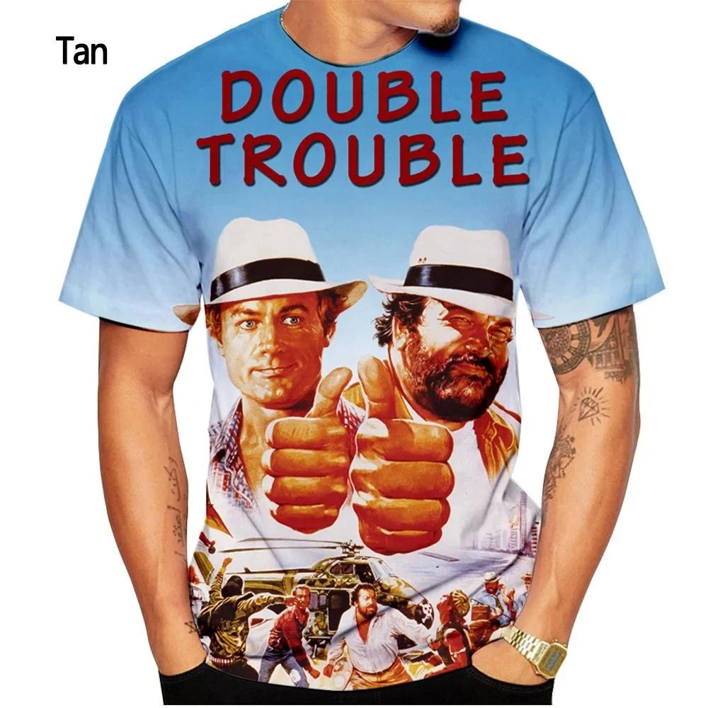 ETST 006 Bud Spencer Terence Hill 3D Print Man/Vrouwen Mode O-hals T-shirts Korte Mouw Man Tops Zomer Oversized Unisex Kleding 2XL