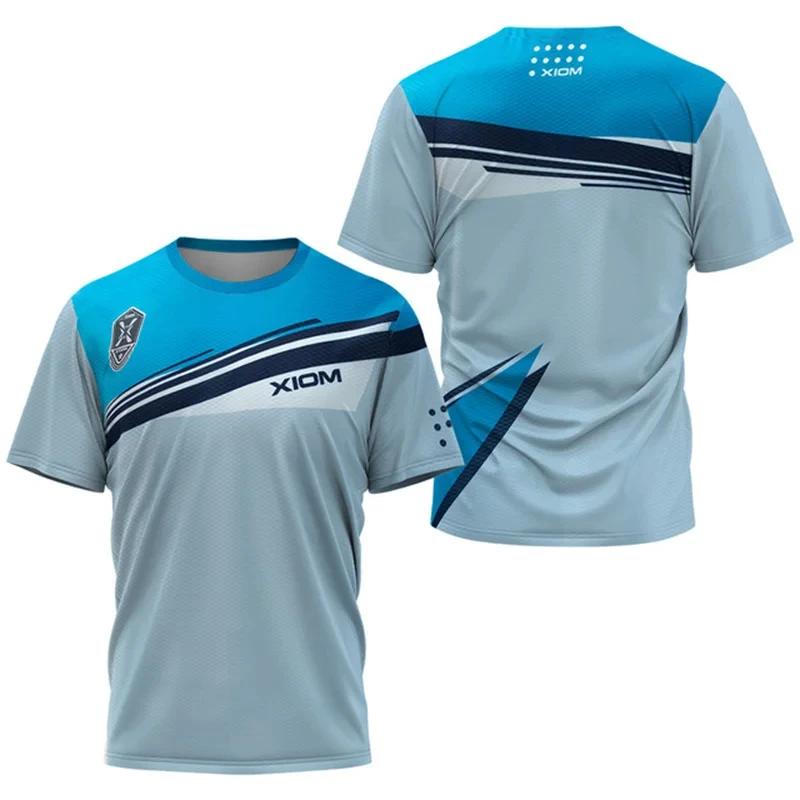 Laoxu Gradient Pattern Heren Tafeltennis T-shirt Nieuw Heren Zomer Tennis Badminton T-shirt Top Tafeltennis Club Snel Droog Korte Mouw S rood