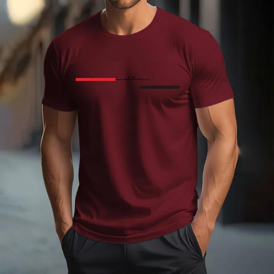 Chaokebang Grappig 3D-letterprint T-shirt voor heren, modieuze eenvoud, korte mouwen, casual O-hals, oversized T-shirt, ademende T-shirts 6XL