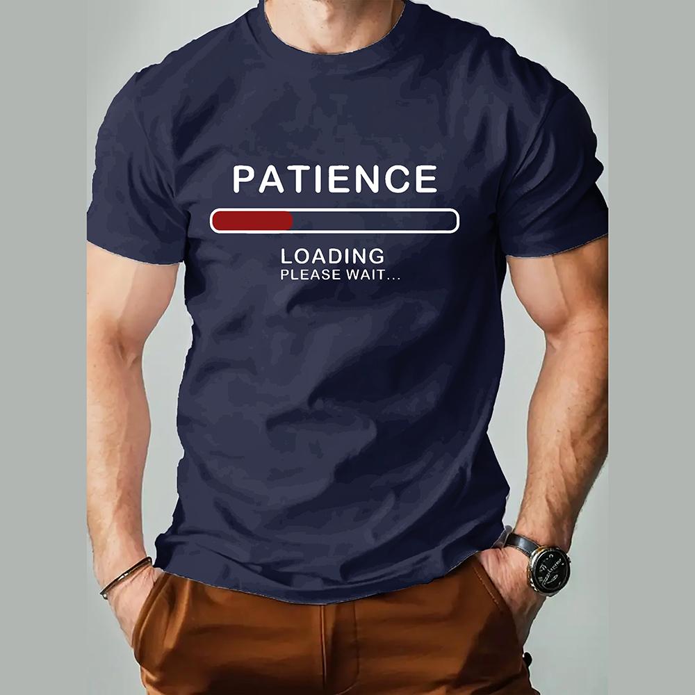 Chaokebang Grappig 3D-letterprint T-shirt voor heren, modieuze eenvoud, korte mouwen, casual O-hals, oversized T-shirt, ademende T-shirts 2XL