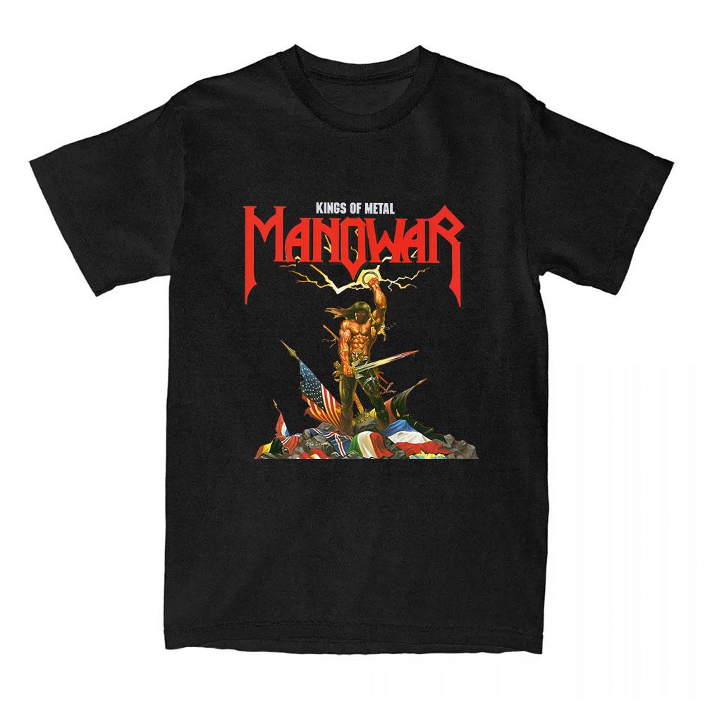 Planet clothing wholesale Manowar Hip Hop Band Print T-shirts The Blood Our Enemies Tour 2025 Tees Korte Mouw Katoenen T-shirt Grafisch Shirt L