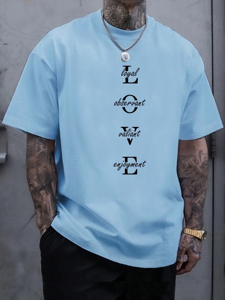 Chaokebang Nieuwe zomerse dagelijkse casual heren T-shirt Street herenmode korte mouwen top 3D LIEFDESletter bedrukt heren T-shirt 6XL