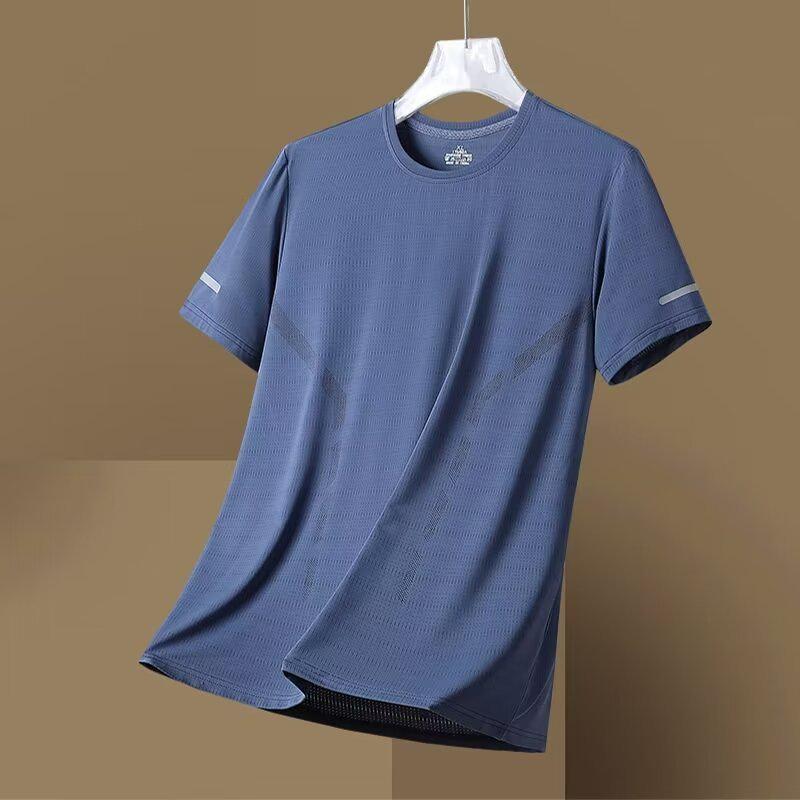 VantaGoods Ice Silk Sneldrogend Slim Fit Zomer T-shirt - Ronde Hals, Korte Mouw, voor Buitensporten, Verkrijgbaar in Grote Maten M blauw