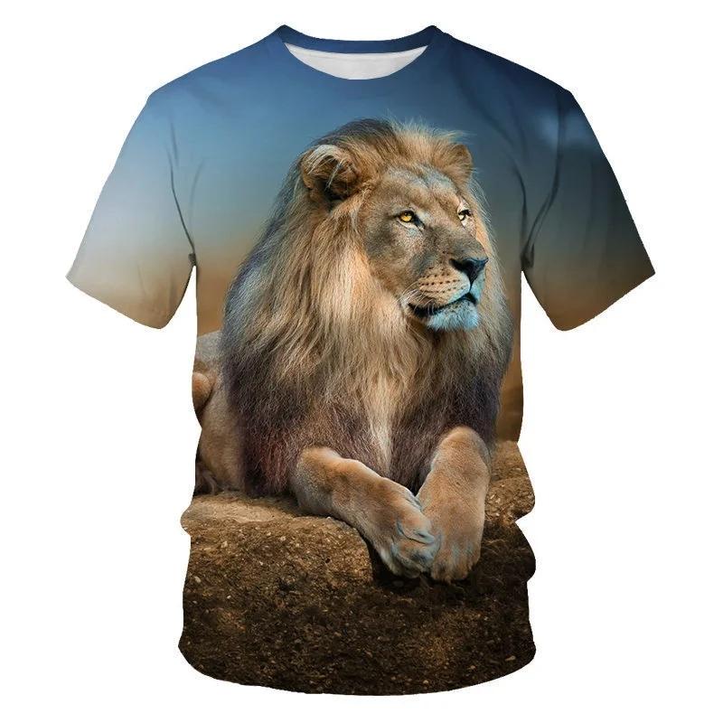 Huiteng Zomer Nieuw dierenpatroon Heren T-shirt met print en leuke elementen O-hals Plus Size Comfortabele top met korte mouwen 2XL